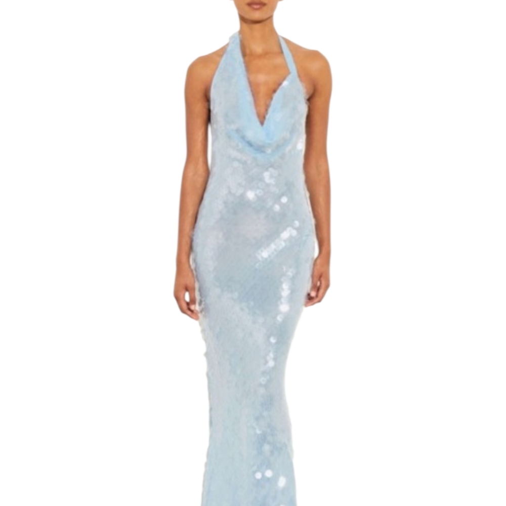 Rat & Boa Light Blue Sequin Maxi Dress - Picture 5 of 13